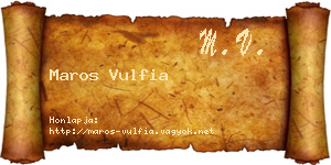 Maros Vulfia névjegykártya